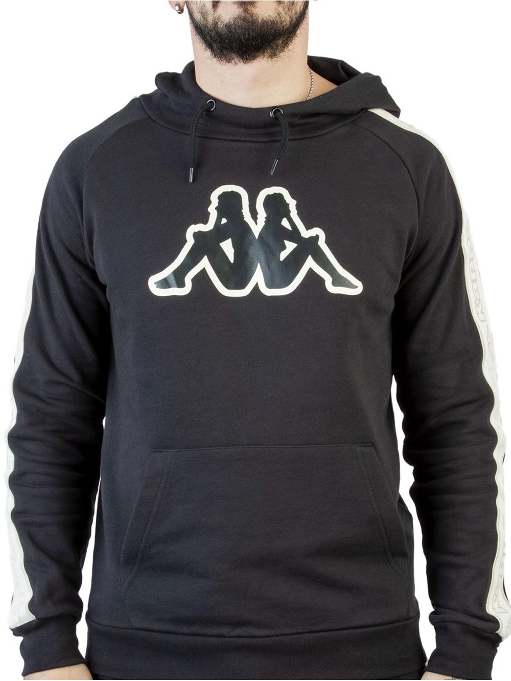 Kappa Black Logo Hooded Sweatshirt for Men M